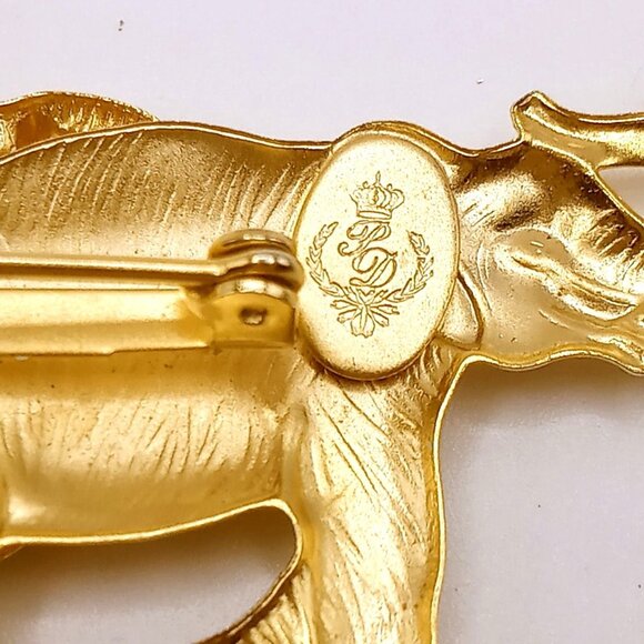 Premier Designs Brooch Safari Animals Elephant Zebra Giraffe Gold Tone VTG Pin - Picture 9 of 10